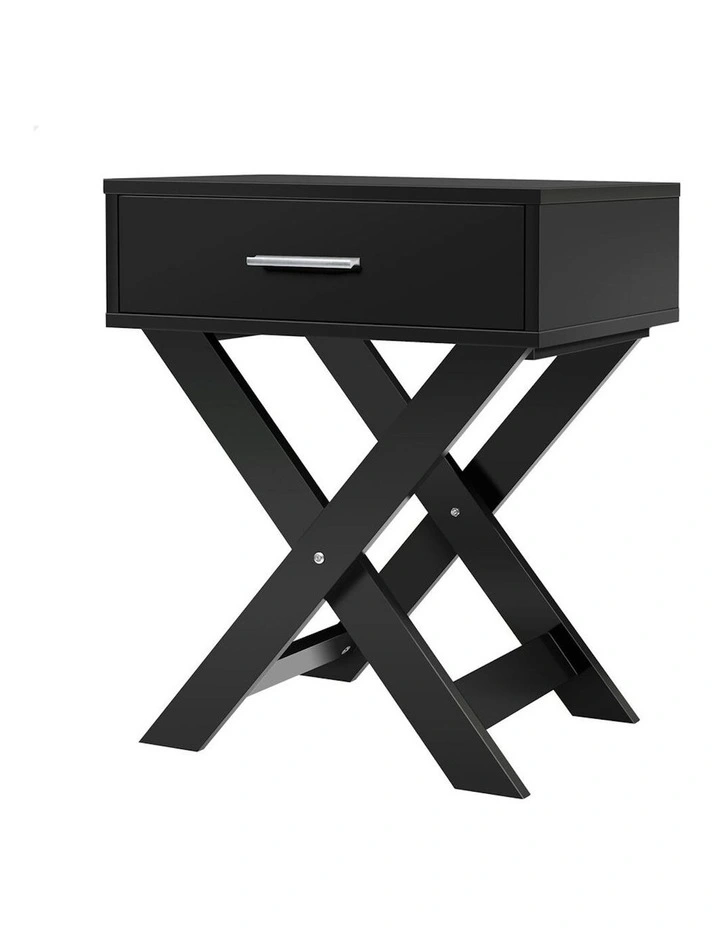 French Country Bedside Table in Black image 1