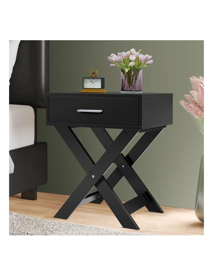 French Country Bedside Table in Black image 2