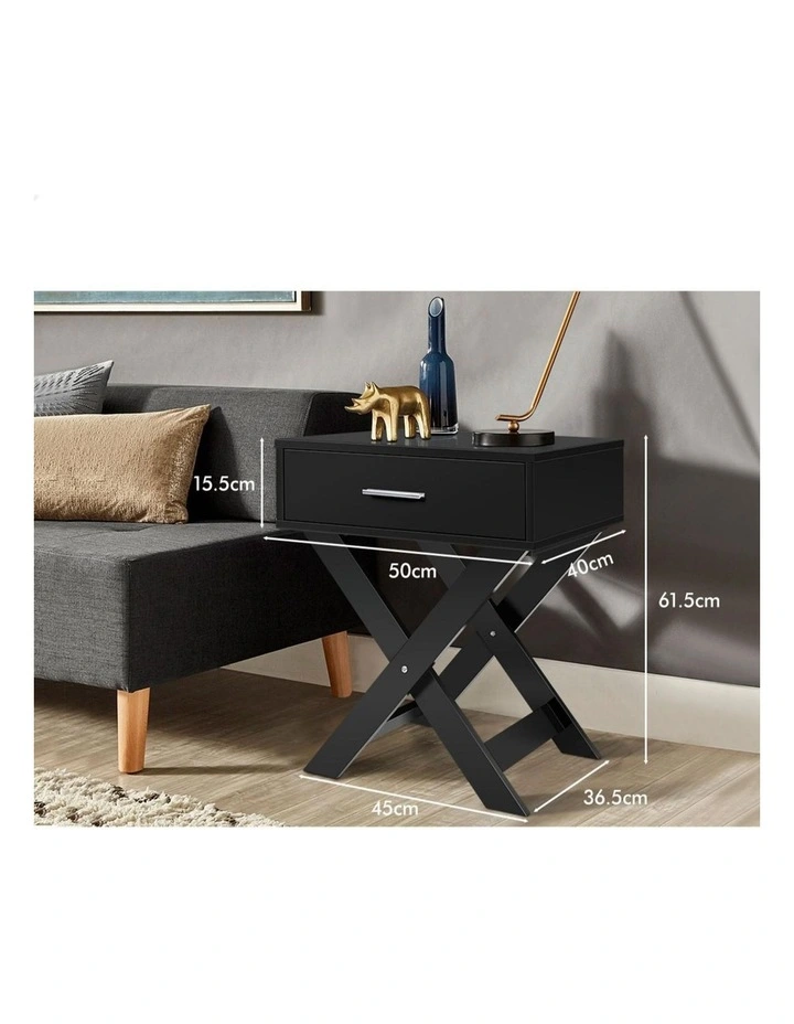 French Country Bedside Table in Black image 7