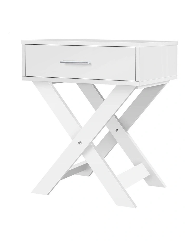 French Country Bedside Table in White image 1