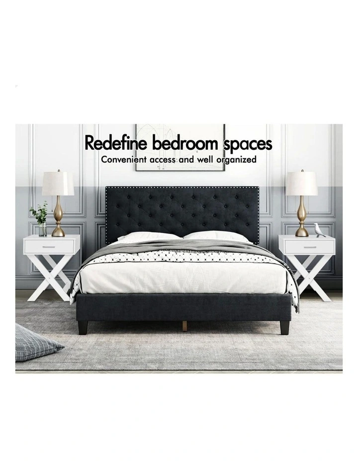 French Country Bedside Table in White image 3