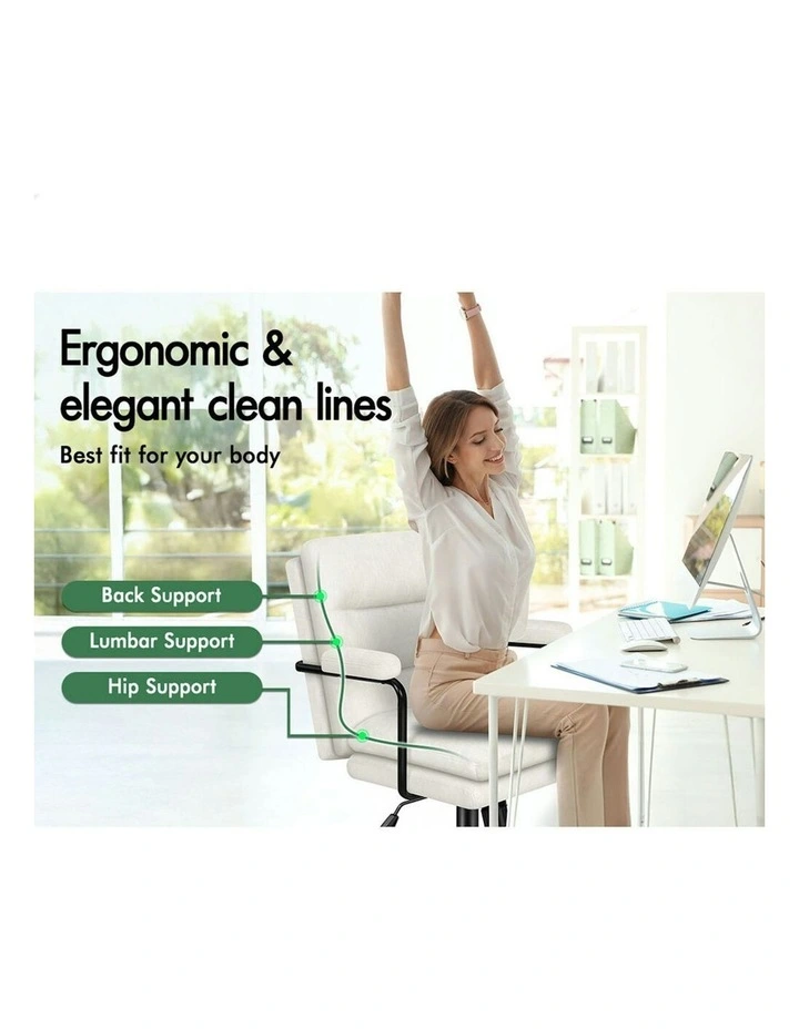 Executive Office Chair in Beige image 2