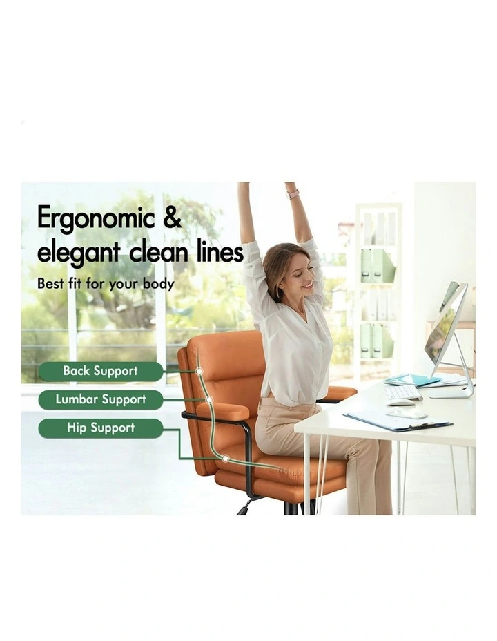 Ergonomic Executive Office Chair in Brown image 2