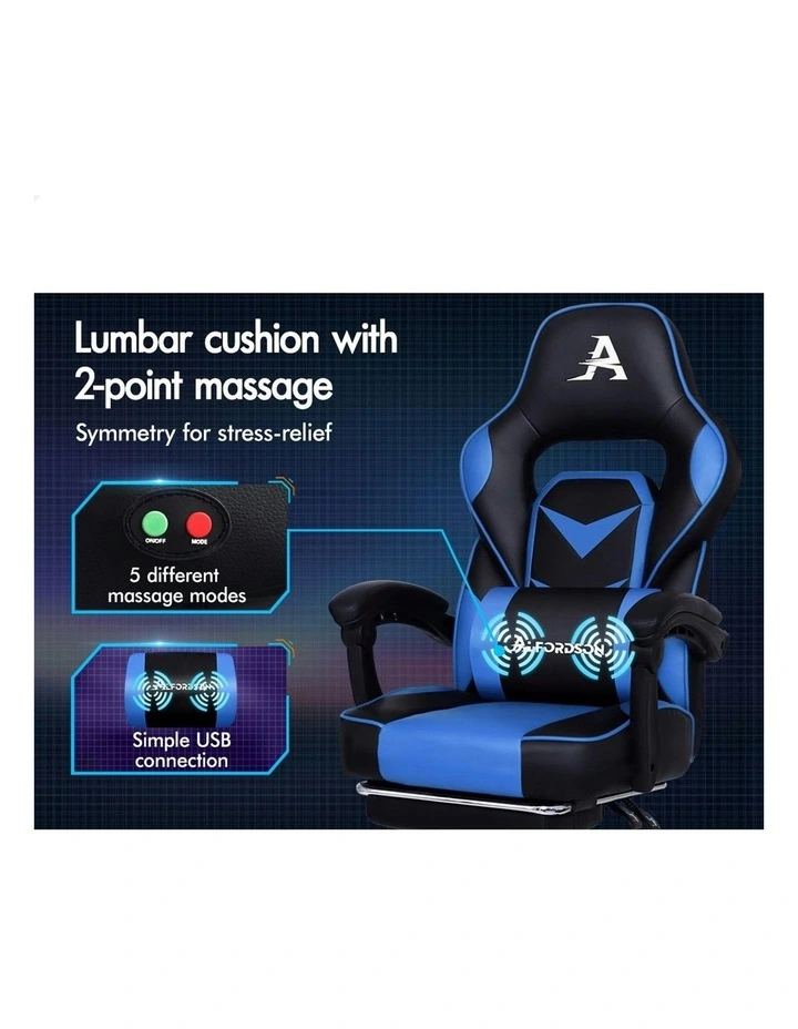 Lumbar Massage Gaming Chair in Multi image 2