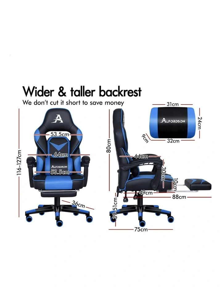 Lumbar Massage Gaming Chair in Multi image 5