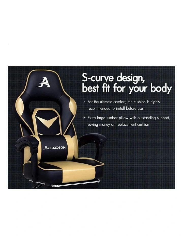 Lumbar Massage Gaming Chair in Multi image 3