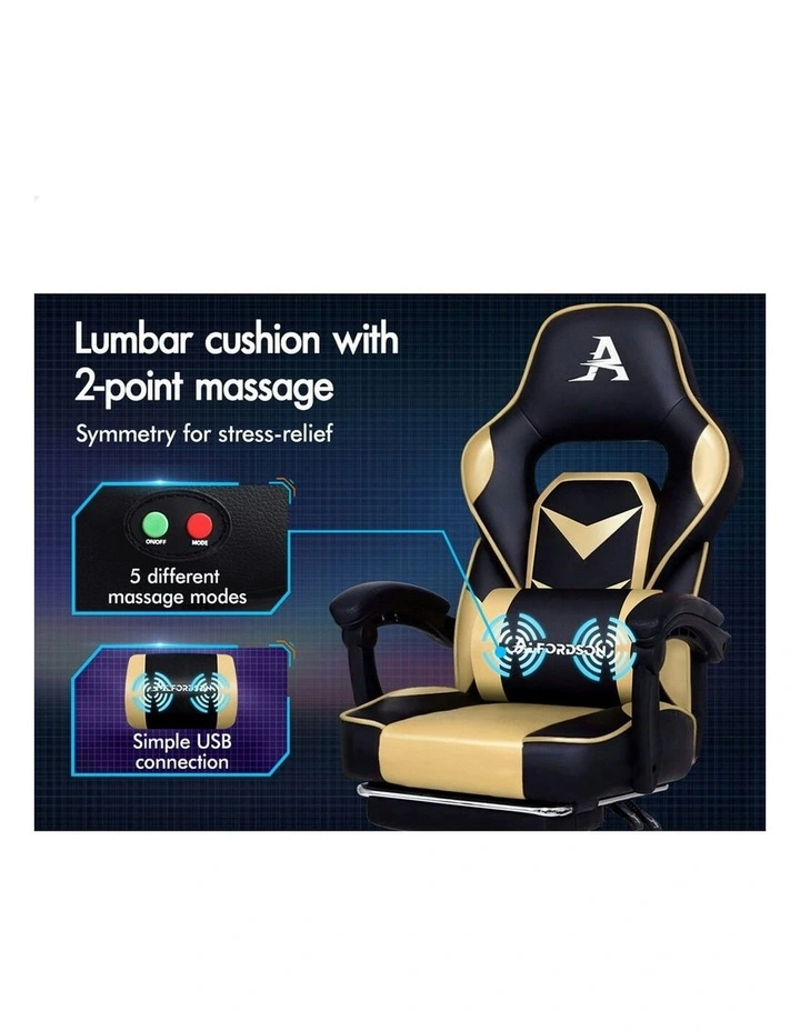 Lumbar Massage Gaming Chair in Multi image 4