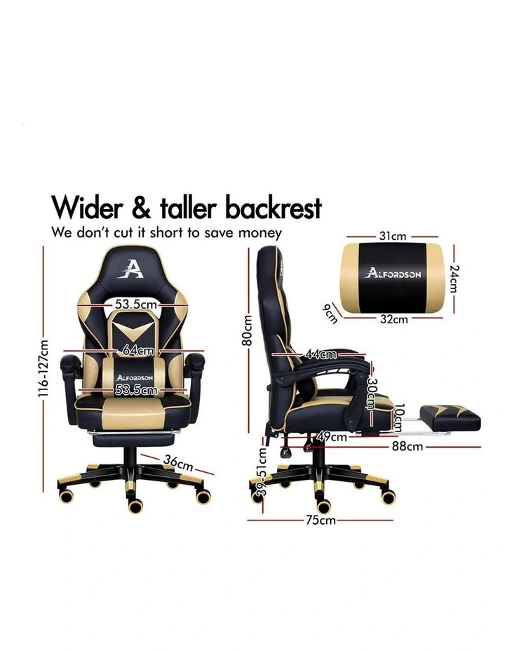 Lumbar Massage Gaming Chair in Multi image 6
