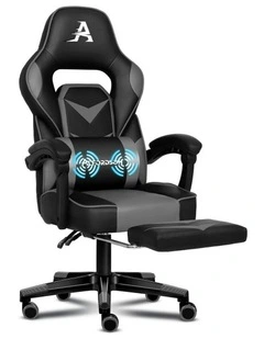 ALFORDSON Gaming Chair with Lumbar Massage Racing Office Gordon - Black & Grey