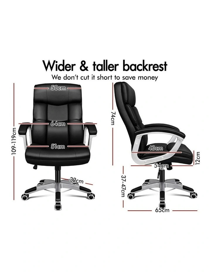 Executive Leather Office Chair in Black image 6