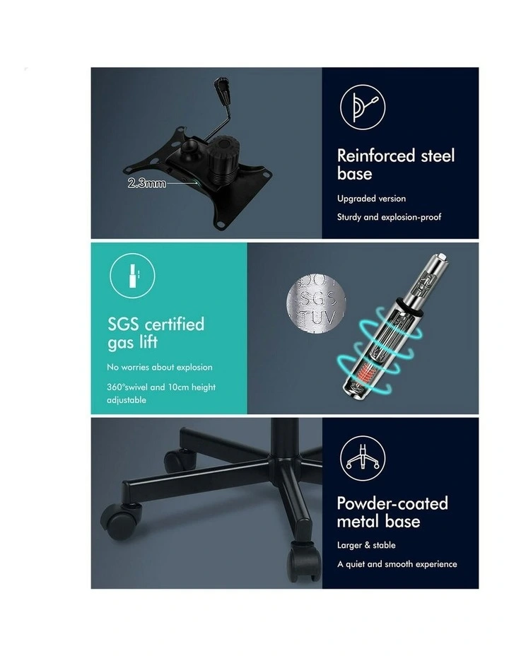 Armless Office Desk Chair in Beige image 7