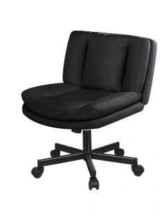 Armless Office Desk Chair in Black