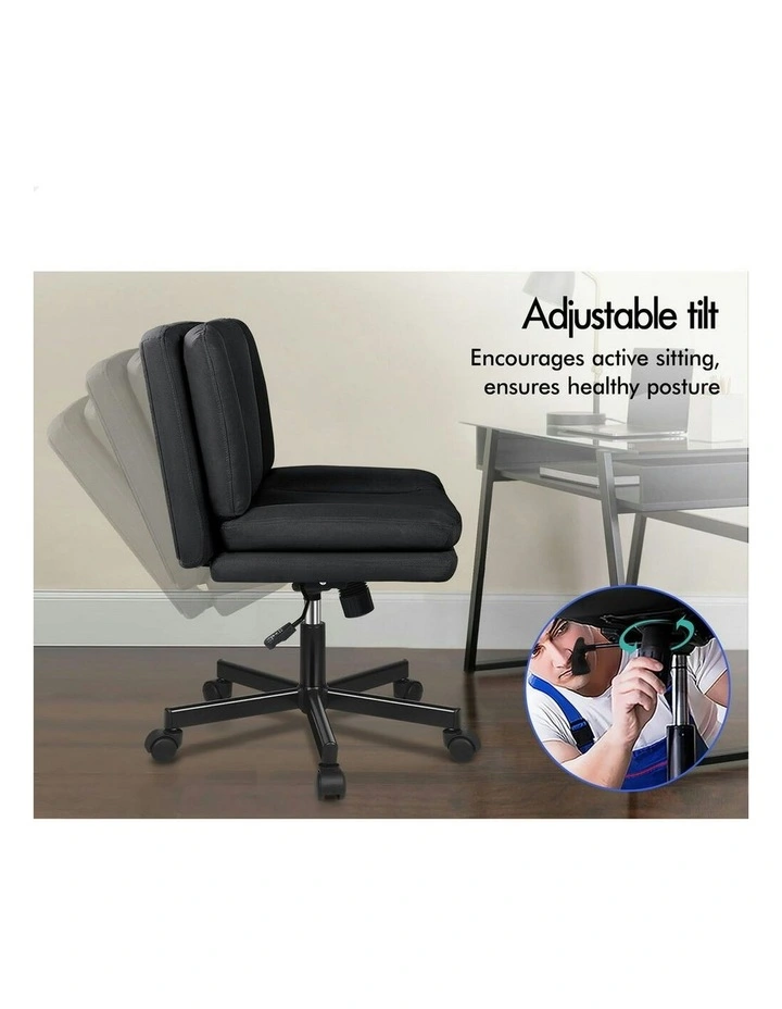 Armless Office Desk Chair in Black image 4