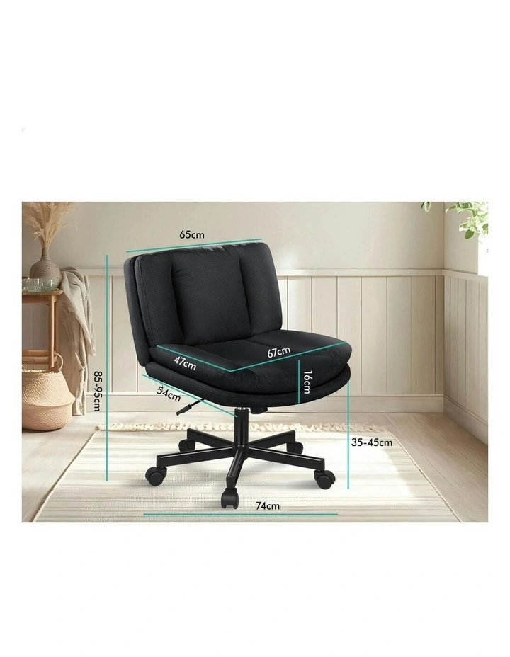Armless Office Desk Chair in Black image 6