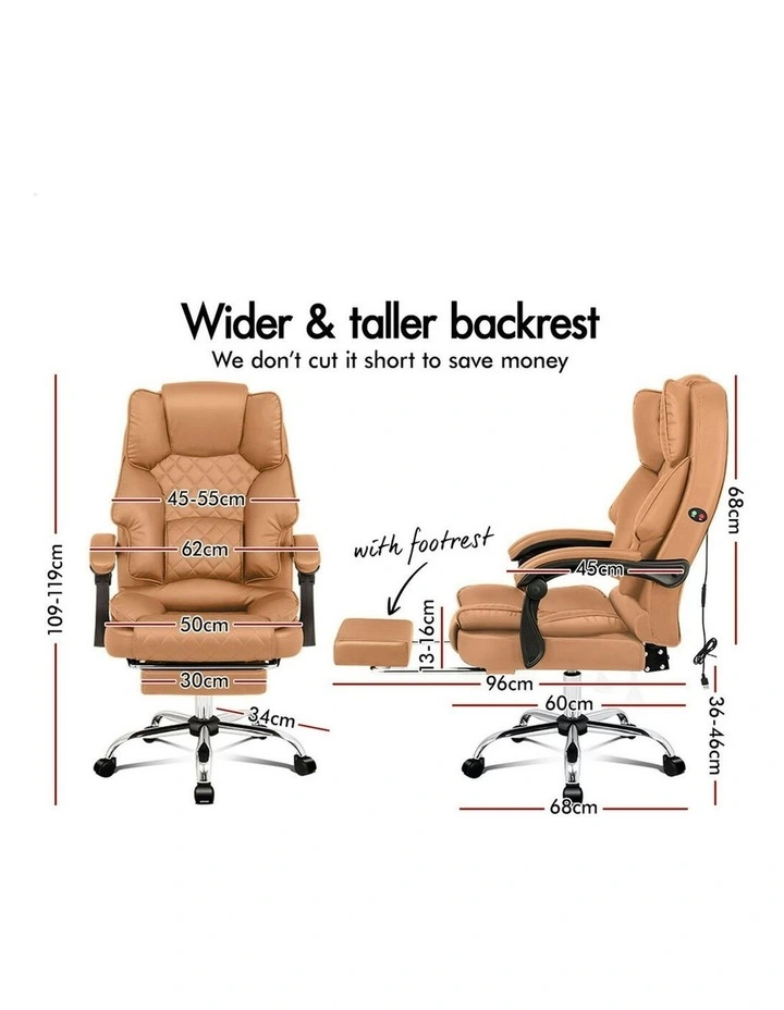 Executive Massage Office Chair in Brown image 6
