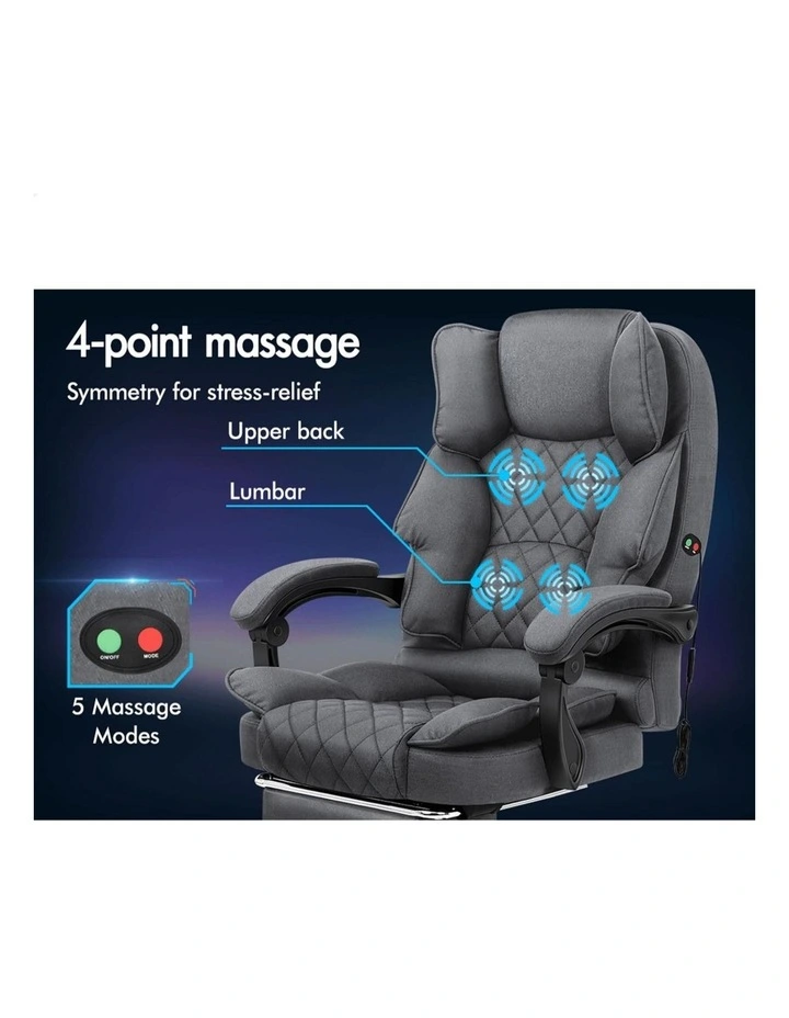 Executive Fabric Seat Massage Office Chair in Grey image 3
