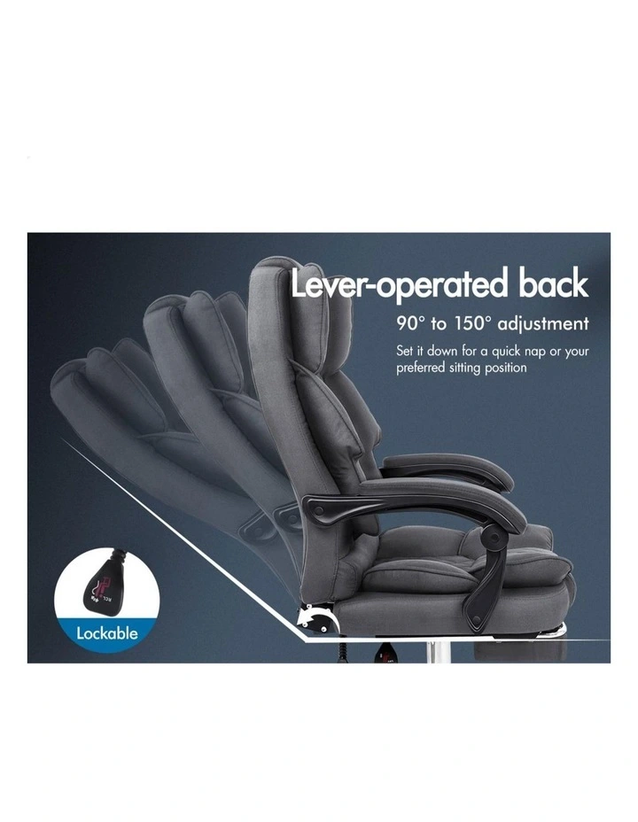 Executive Fabric Seat Massage Office Chair in Grey image 6