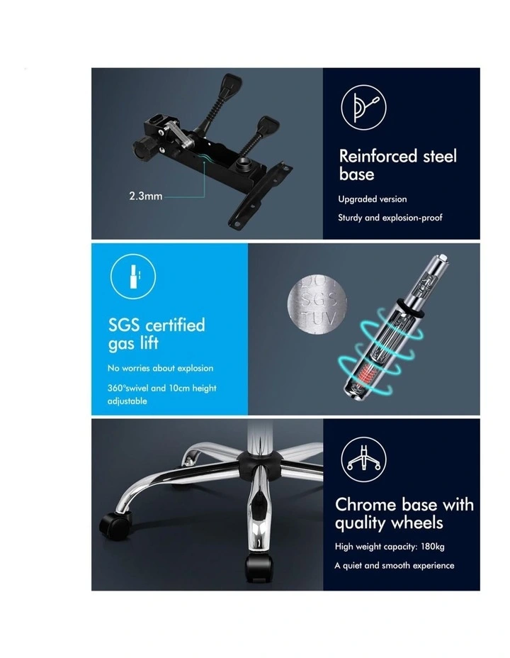 Executive Fabric Seat Massage Office Chair in Grey image 7