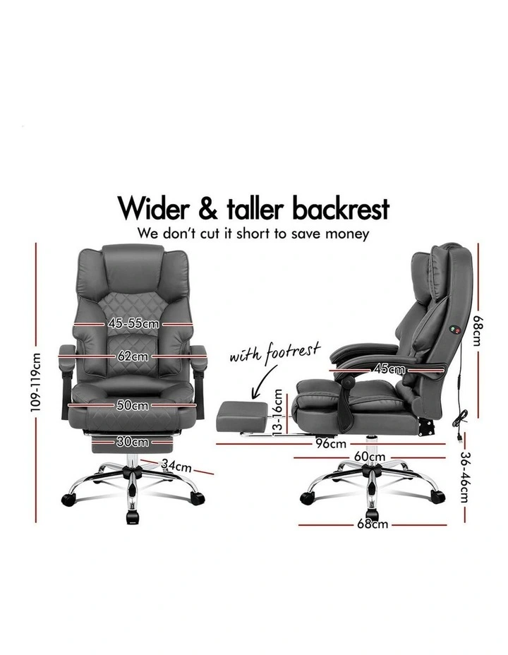 Executive Massage Office Chair in Grey image 6