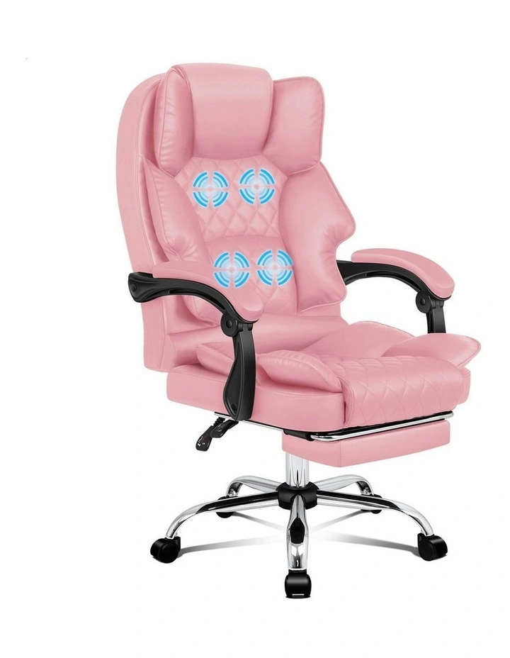 ALFORDSON Massage Office Chair Executive PU Leather Seat Pink image 1