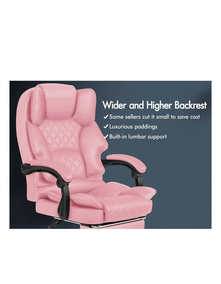 ALFORDSON Massage Office Chair Executive PU Leather Seat Pink image 3