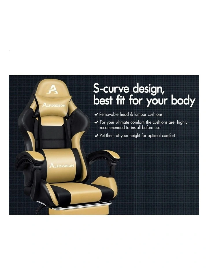 Extra Large Pillow Gaming Chair in Gold image 3