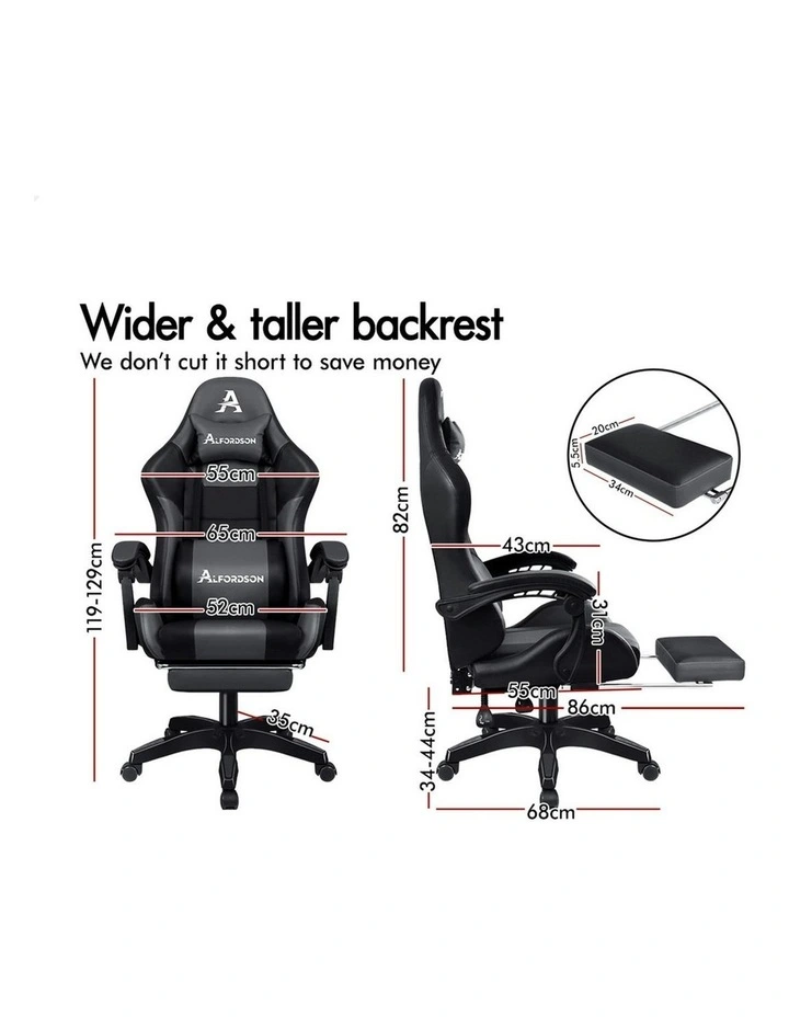 Extra Large Pillow Gaming Chair in Grey image 6