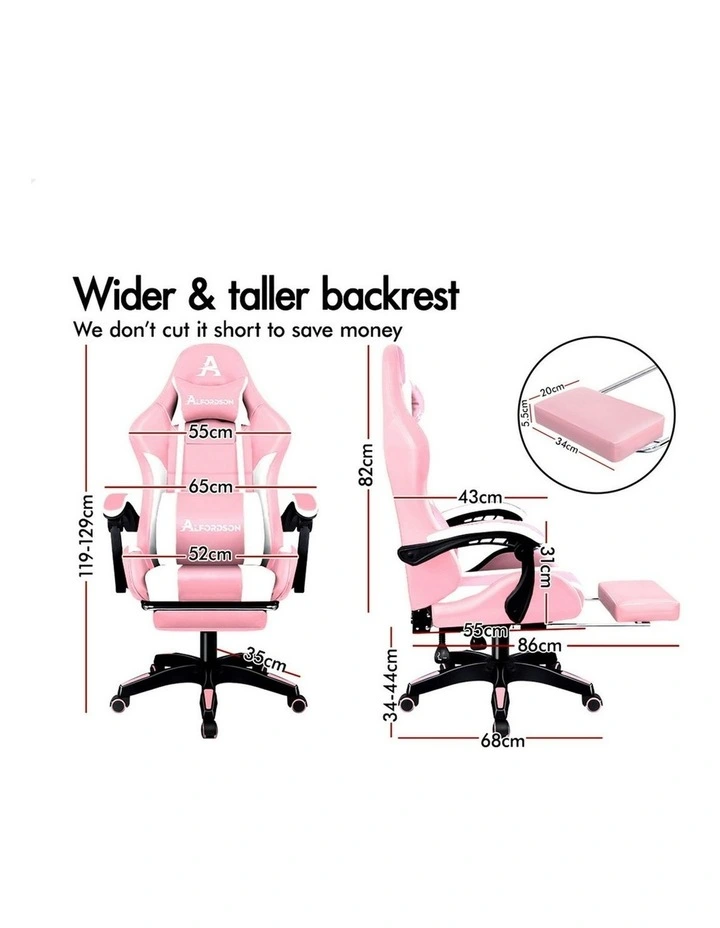 Extra Large Pillow Gaming Chair in Pink image 6