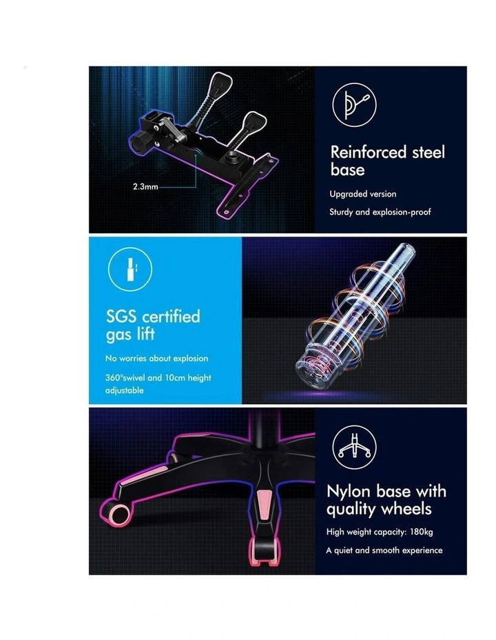 Extra Large Pillow Gaming Chair in Pink image 7