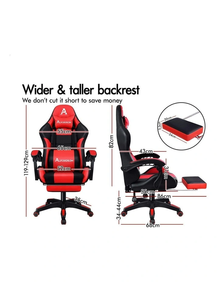 Extra Large Pillow Gaming Chair in Red image 6