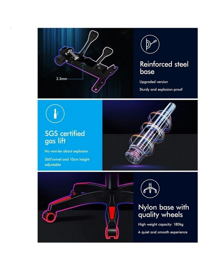 Extra Large Pillow Gaming Chair in Red image 7