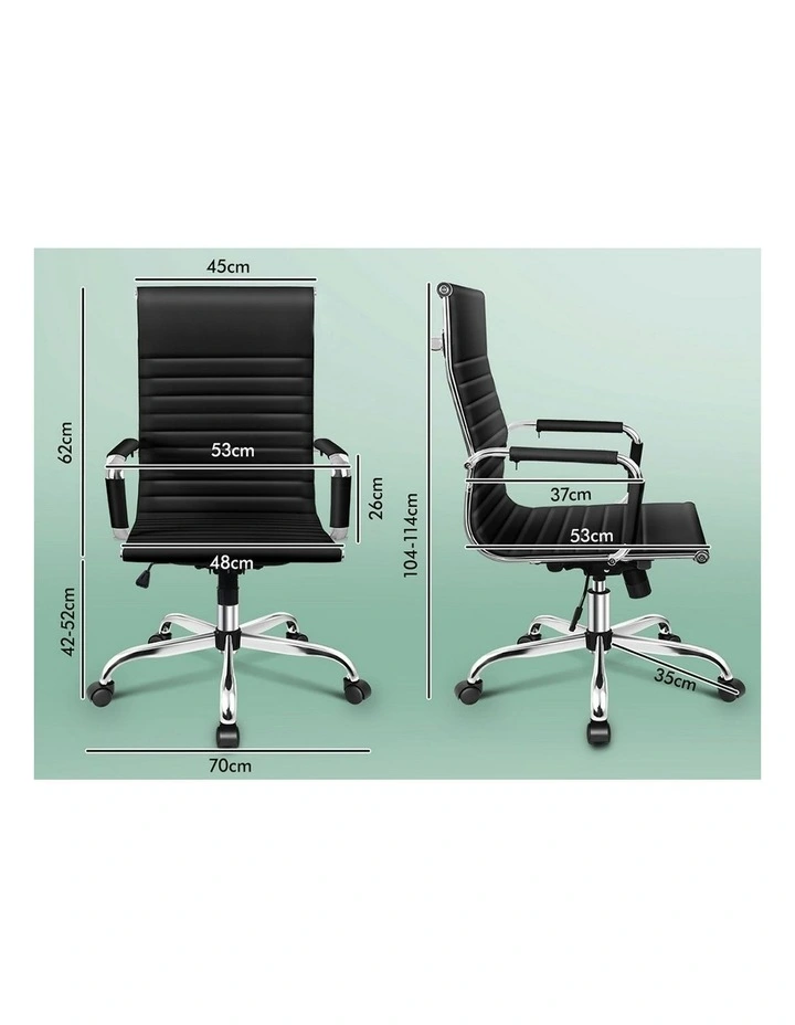 Ergonomic High Back PU Leather Office Chair in Black image 6