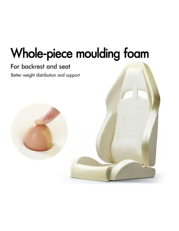 PU Leather Gaming Chair With Footrest in Pink image 6