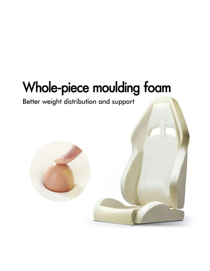 PU Leather Gaming Chair With Footrest in White image 6