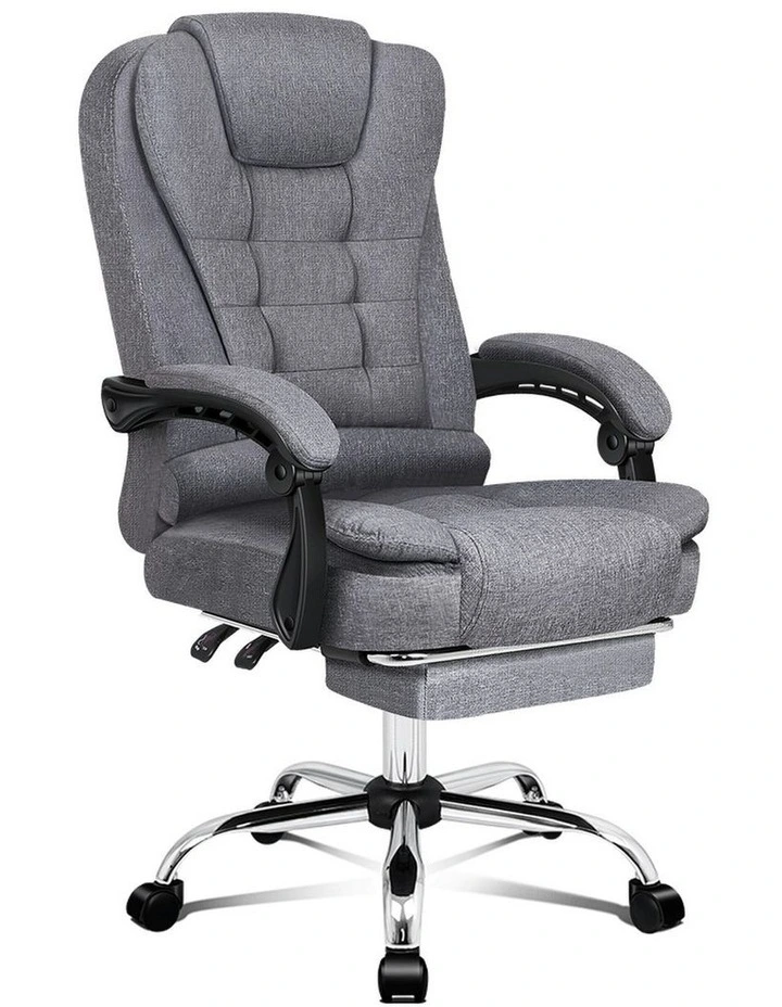 Executive Fabric Seat Office Chair With Footrest in Grey image 1