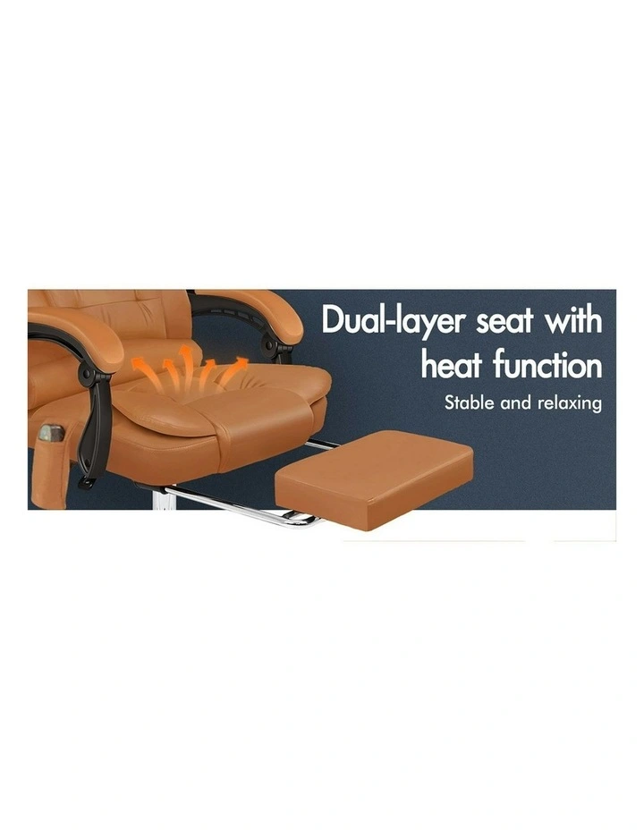 8-Point Massage Office Chair in Brown image 4
