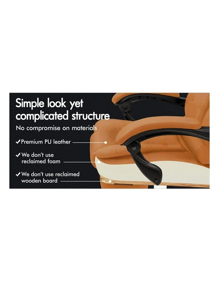 8-Point Massage Office Chair in Brown image 5