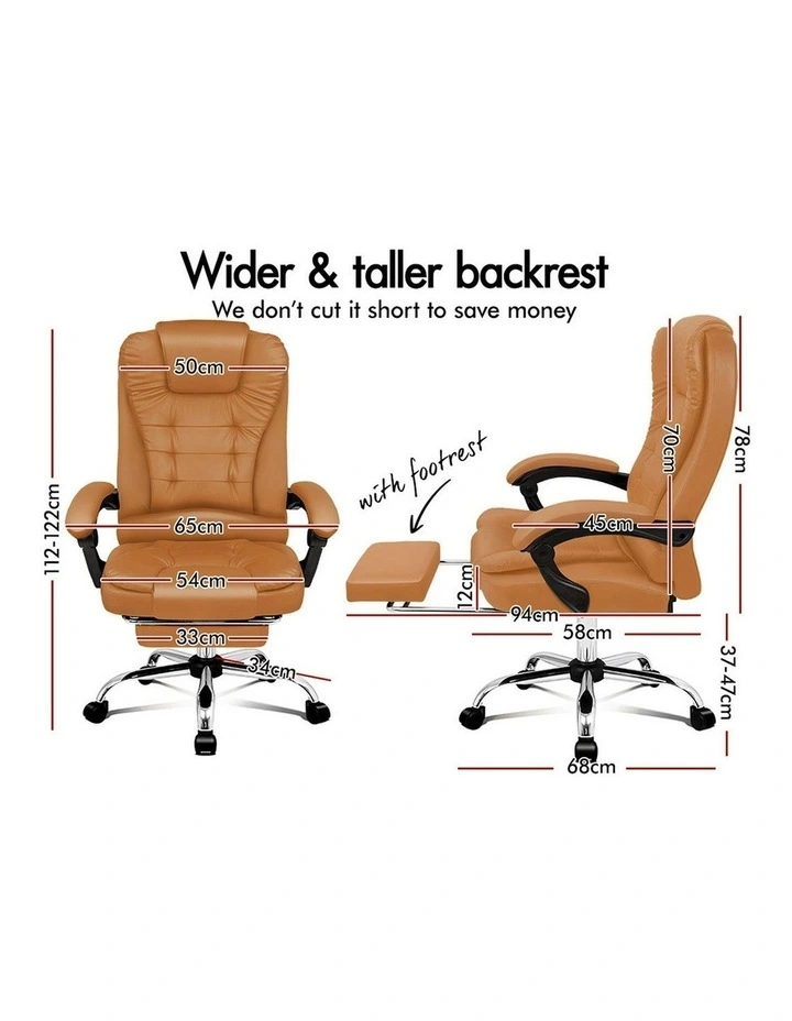 8-Point Massage Office Chair in Brown image 6