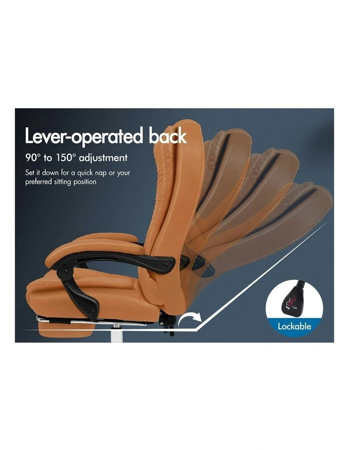 8-Point Massage Office Chair in Brown image 7