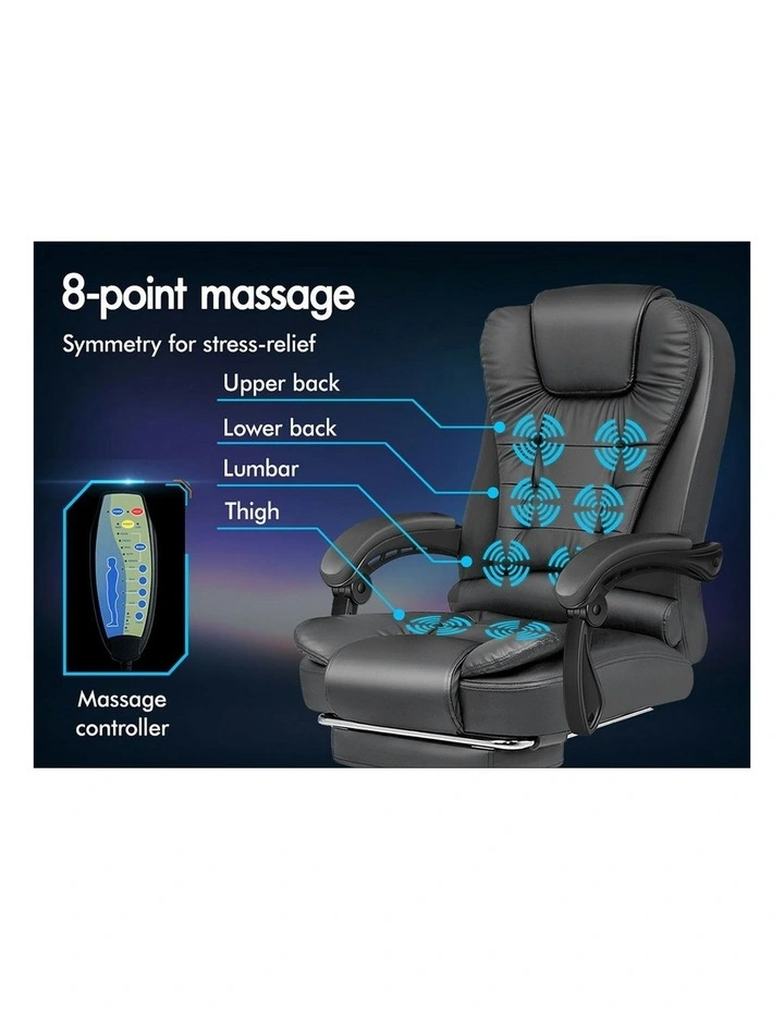 8-Point Massage Office Chair in Grey image 3