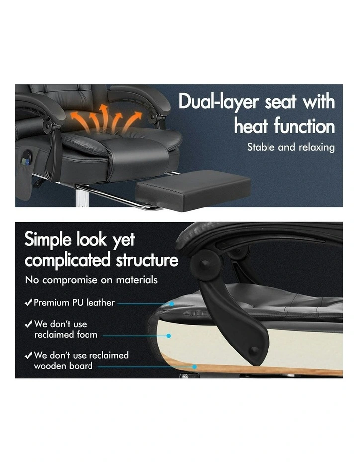 8-Point Massage Office Chair in Grey image 4