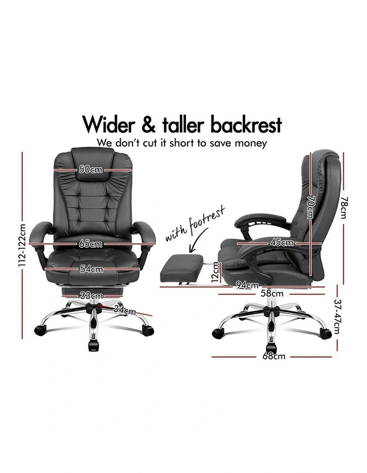 8-Point Massage Office Chair in Grey image 5