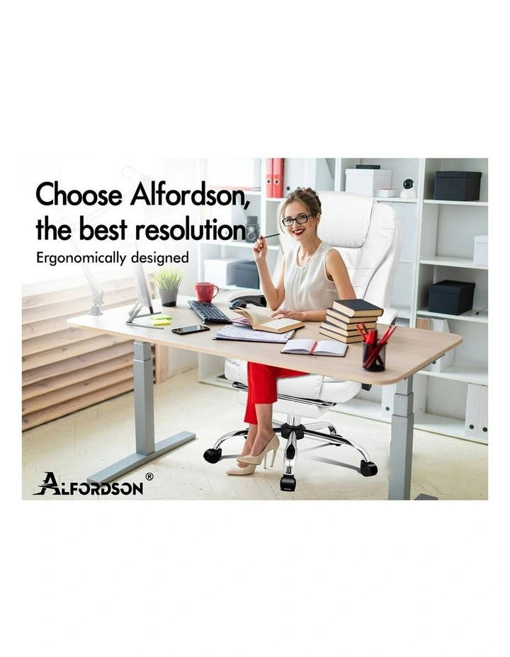 8-Point Massage Office Chair in White image 2