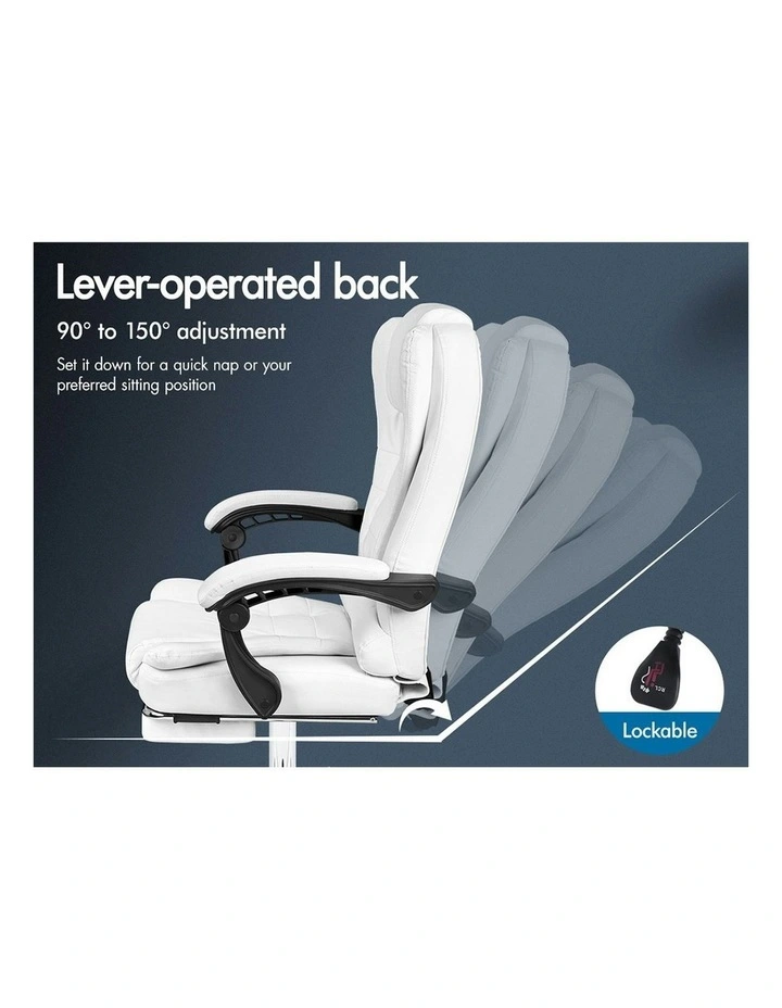 8-Point Massage Office Chair in White image 6