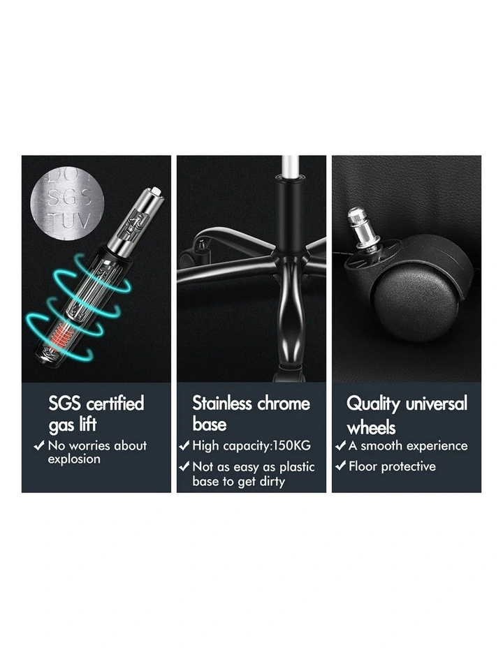 Flip-up Aramrest PU Leather Massage Office Chair in Grey image 6