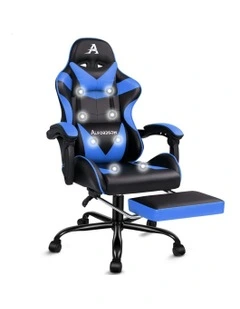 Office Massage Computer Racing Seat PU Leather Gaming Chair in Blue