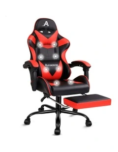 Office Massage Computer Racing Seat PU Leather Gaming Chair in Red
