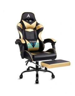 Gaming Chair With Lumbar Massage in Gold