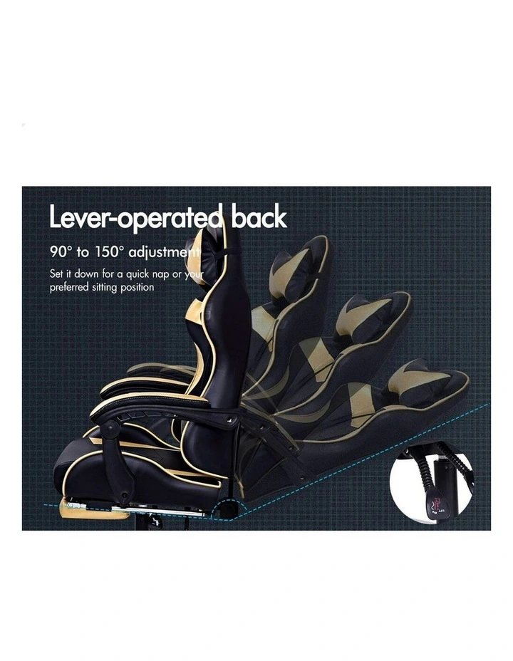 Gaming Chair With Lumbar Massage in Gold image 5