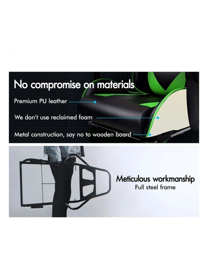 Gaming Chair With Lumbar Massage in Green image 4